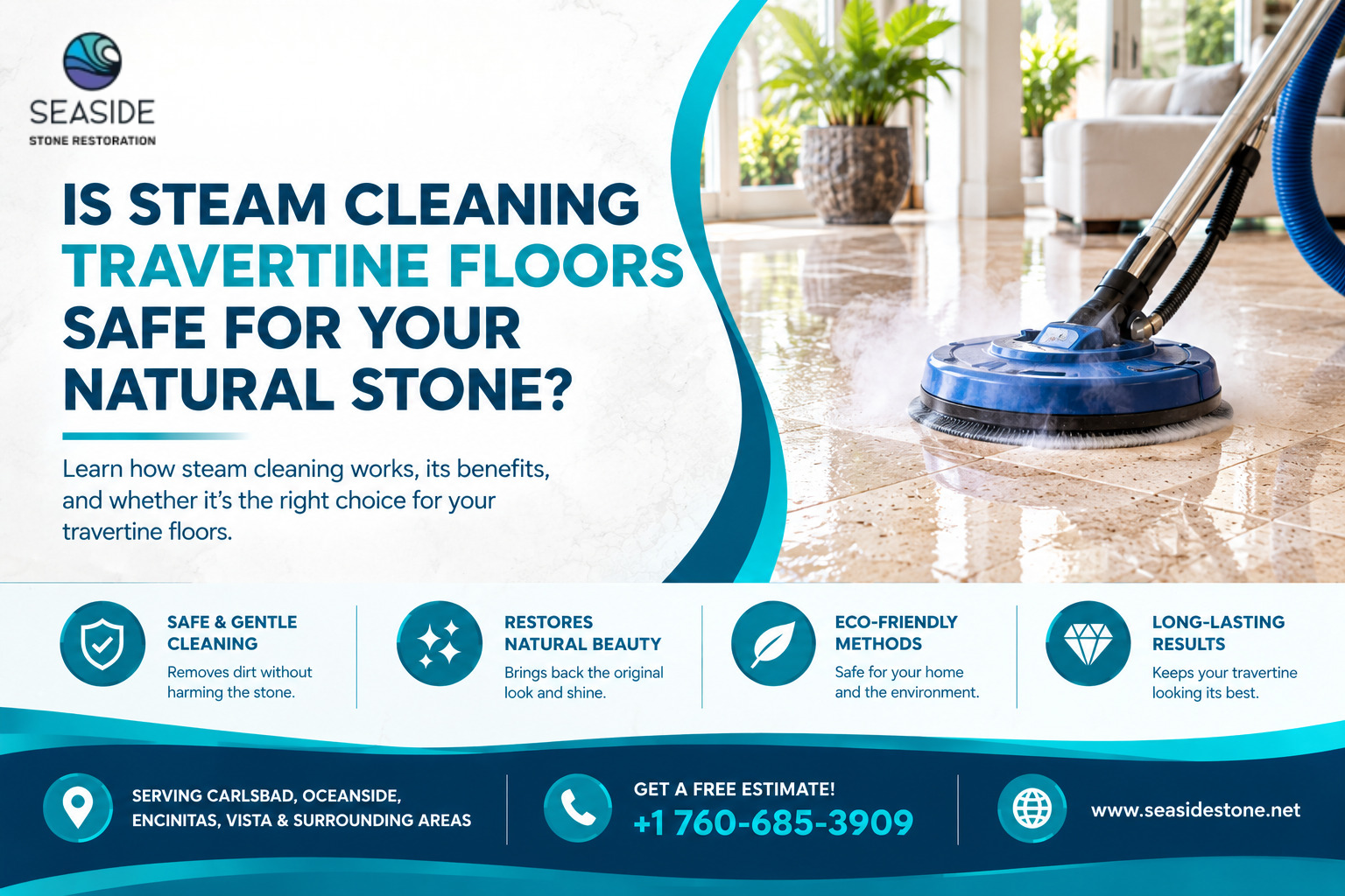 Is steam cleaning travertine floors safe for your natural stone?