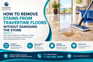 How to remove stains from travertine floors without damaging the stone?